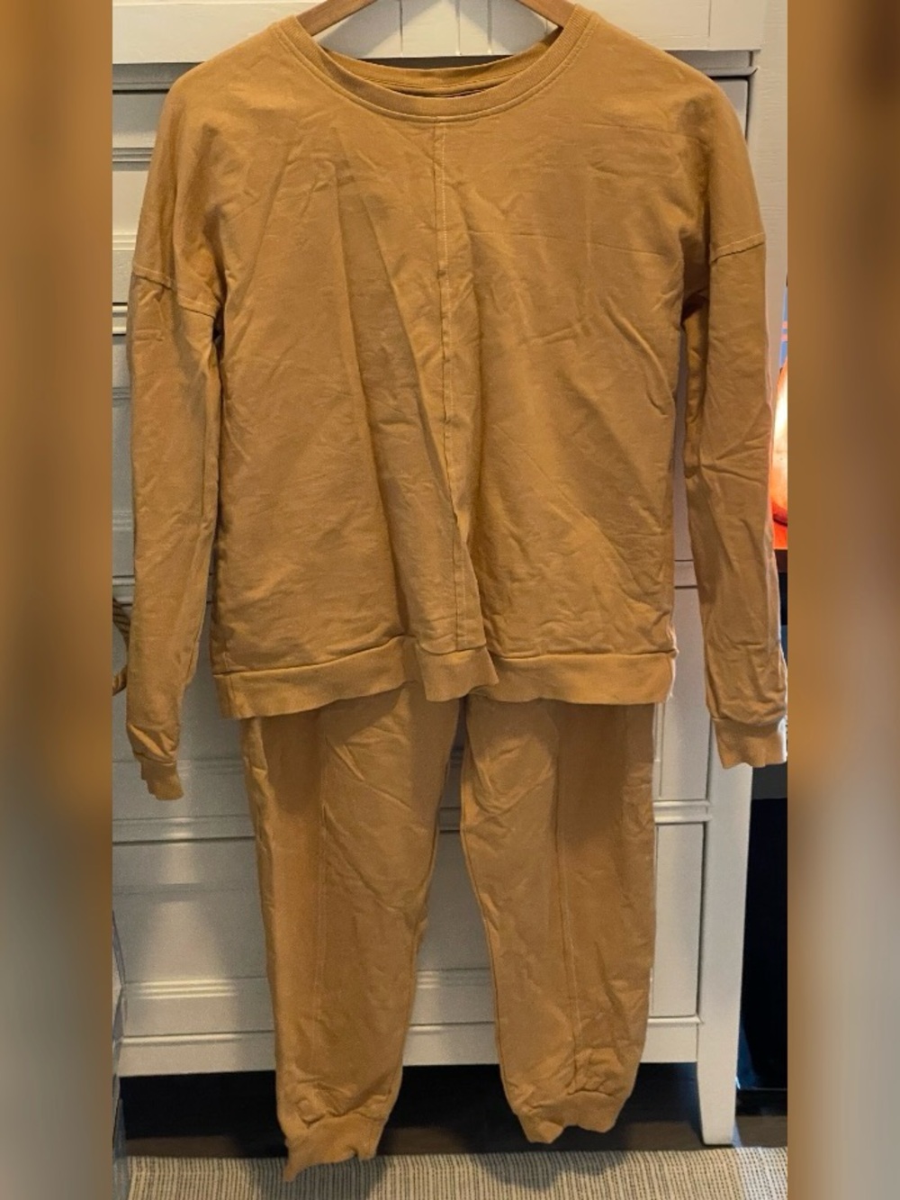 ASOS Cozy Long Sleeve Set in Mustard Yellow
